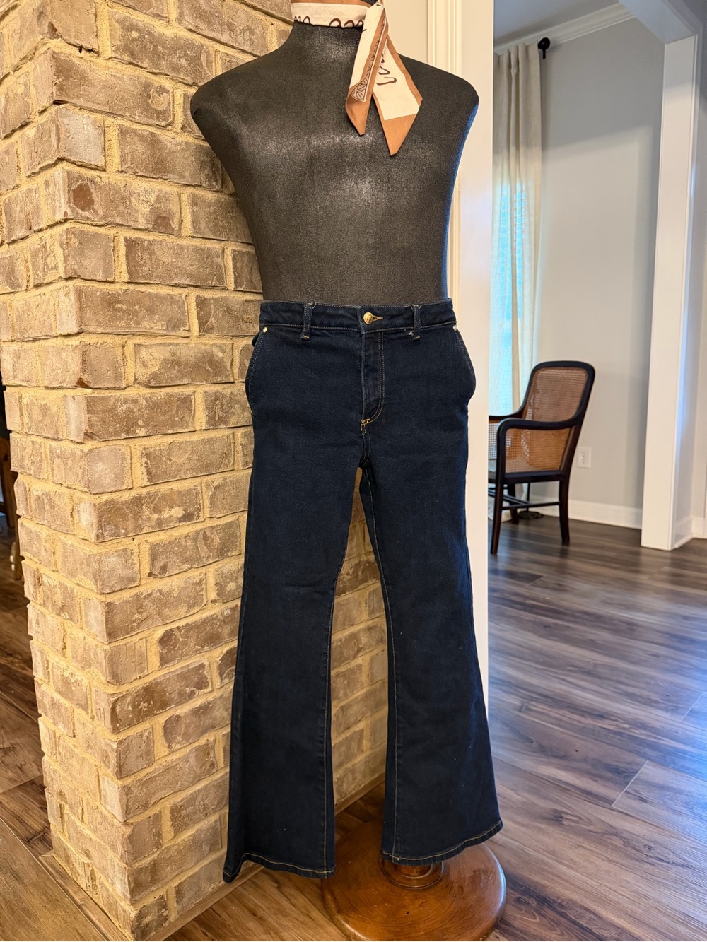 Michael Kors Women's Dark Blue Flared Jeans 8